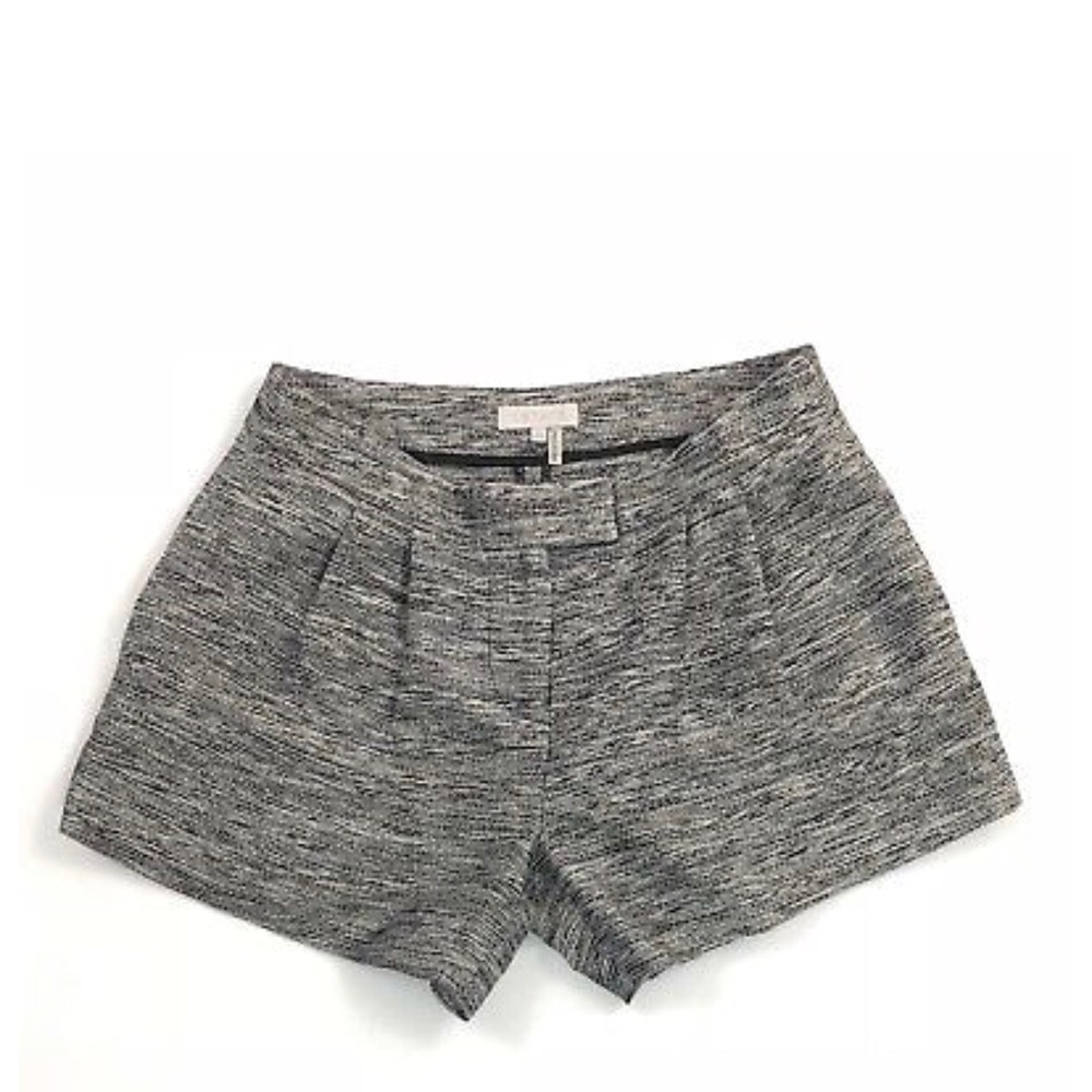 1. State Sz XS Black Gray Metallic Pleated Shorts